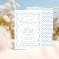 Chá de Bebê do Frame Frame Scallop Azul