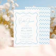 Chá de Bebê do Frame Frame Scallop Azul