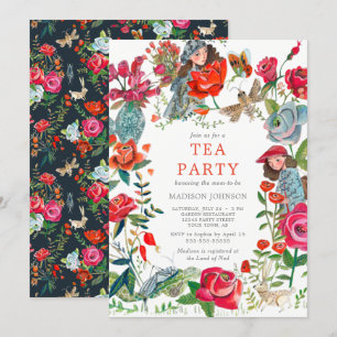 Convites Chá de bebê do jardim secreto Rosas & insetos