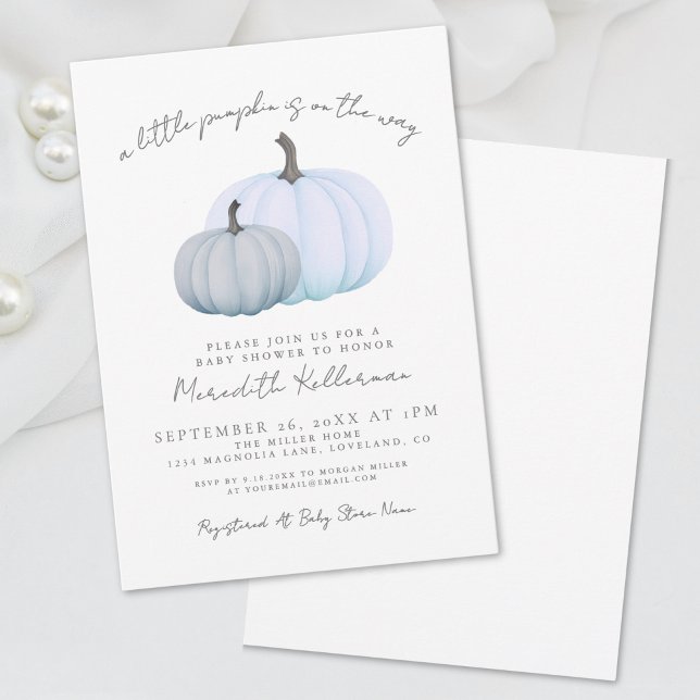 Convites Chá de Bebê do Menino Abóbora (Pumpkin Boy Baby Shower Invitation)