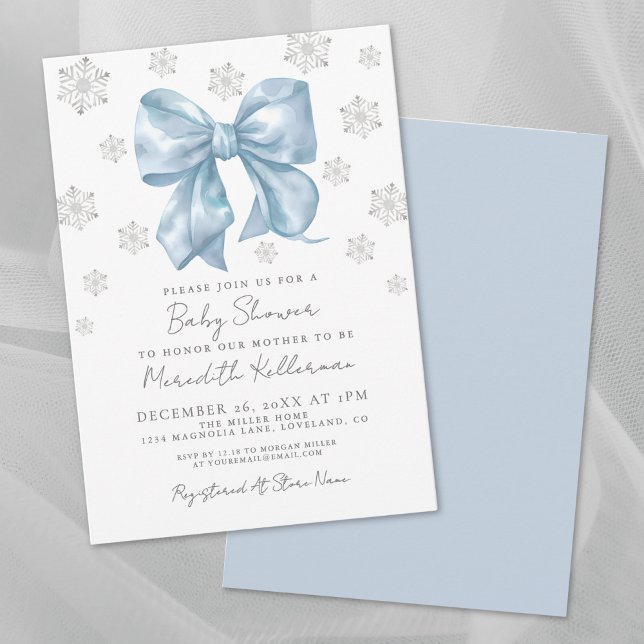 Convites Chá de Bebê do Menino do Laço Azul (Blue Bow Boy Baby Shower Invitation )