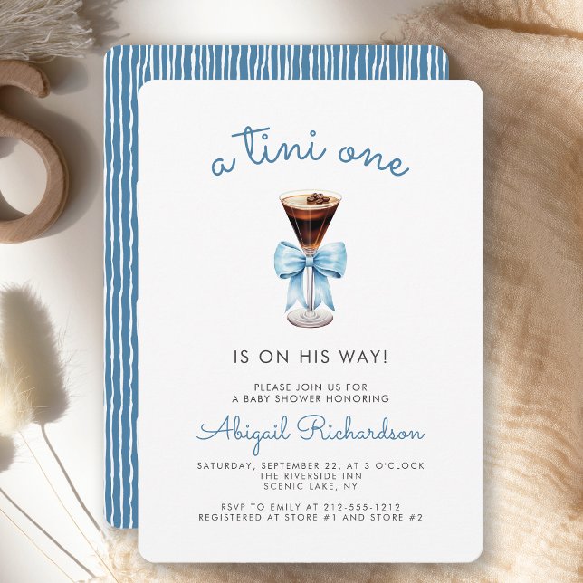 Convites Chá de Bebê do Menino Tini One Espresso Martini Az (Criador carregado)
