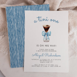 Convites Chá de Bebê do Menino Tini One Espresso Martini Bl