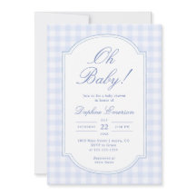 Chá de Bebê do Oh Baby Blue Gingham