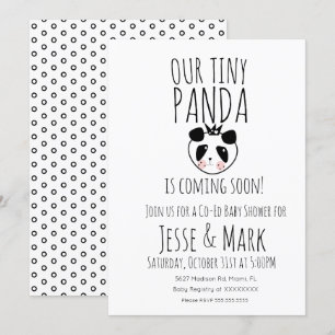 Convites Chá de Bebê do Panda Bebê Moderno Fofo