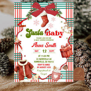 Convites Chá de Bebê do Papai Noel Natal Caprichoso