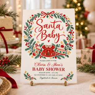 Convites Chá de Bebê do Papai Noel Natal Folclore