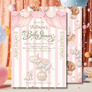 Convites Chá de Bebê do Pastel Circus Baby