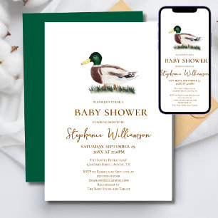 Convites Chá de Bebê do Pato Mallard