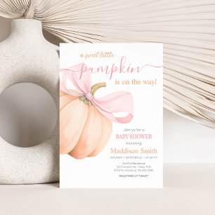 Convites Chá de Bebê do Pequeno Abóbora Laranja