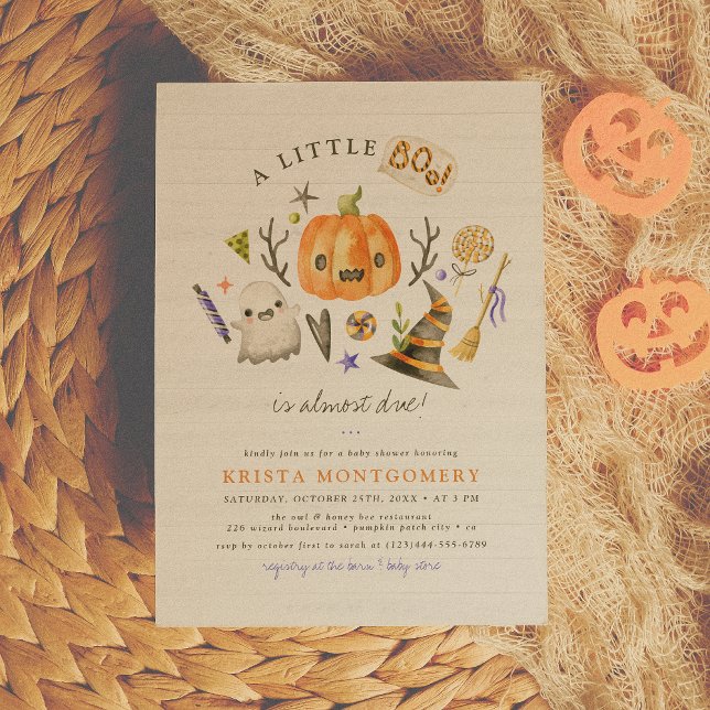Convites Chá de Bebê do Pequeno Boo Abóbora de Halloween (Criador carregado)