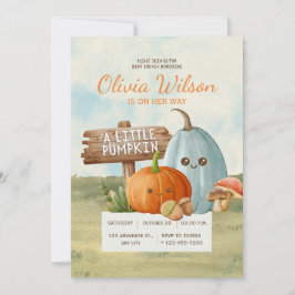 Convites Chá de Bebê do Pequeno Boo no Halloween com Abóbor