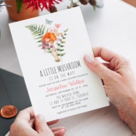 Convites Chá de Bebê do Pequeno Cogumelo