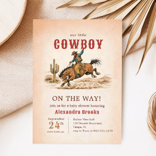 Convites Chá de Bebê do Pequeno Cowboy