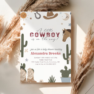 Convites Chá de Bebê do Pequeno Cowboy Western