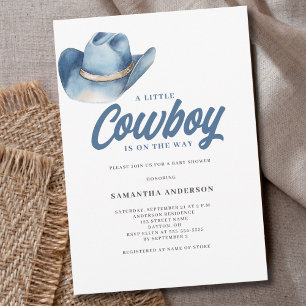 Convites Chá de Bebê do Pequeno Cowboy Western Menino