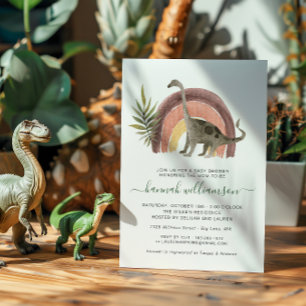 Convites Chá de Bebê do Pequeno Dinossauro