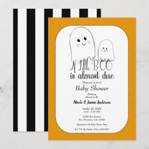 Convites Chá de Bebê do Pequeno Fantasma de Halloween BOO