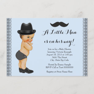Convites Chá de Bebê do Pequeno Homem Azul e do Bebê de Big