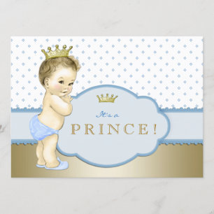Convites Chá de Bebê do Pequeno Príncipe Azul Baby