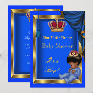 Convites Chá de Bebê do Pequeno Príncipe Azul Elegante