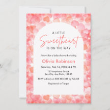 Chá de Bebê do Pequeno Querido Rosa e Vermelho