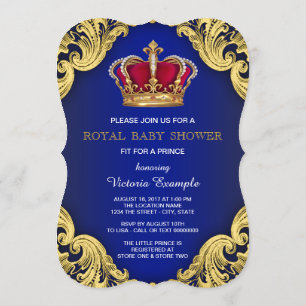 Convites Chá de Bebê do Príncipe Fancy Royal