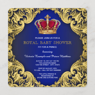 Convites Chá de Bebê do Príncipe Fancy Royal