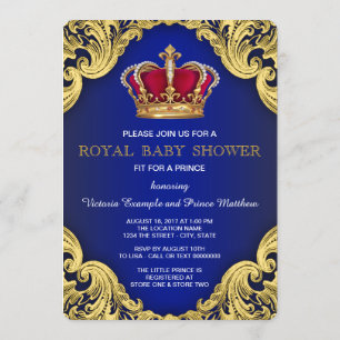 Convites Chá de Bebê do Príncipe Fancy Royal