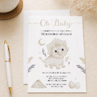 Chá de Bebê do Triceratops Neutro Adorável