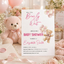 Chá de Bebê do Ursinho Rosa Personalizado 