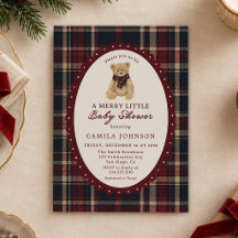 Chá de Bebê do Ursinho Tartan Vintage Alegre