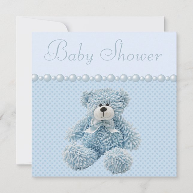 Convites Chá de Bebê do Urso Azul (Frente)
