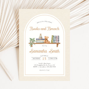 Convites Chá de Bebê do Urso de Livros e Brunch
