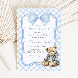 Convites Chá de Bebê do Urso Elegante Bearly Wait