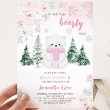 Chá de Bebê do Urso Polar Rosa