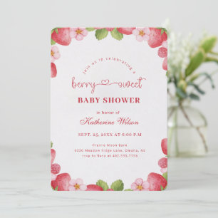 Convites Chá de Bebê Doce com Frutas em Aquarela