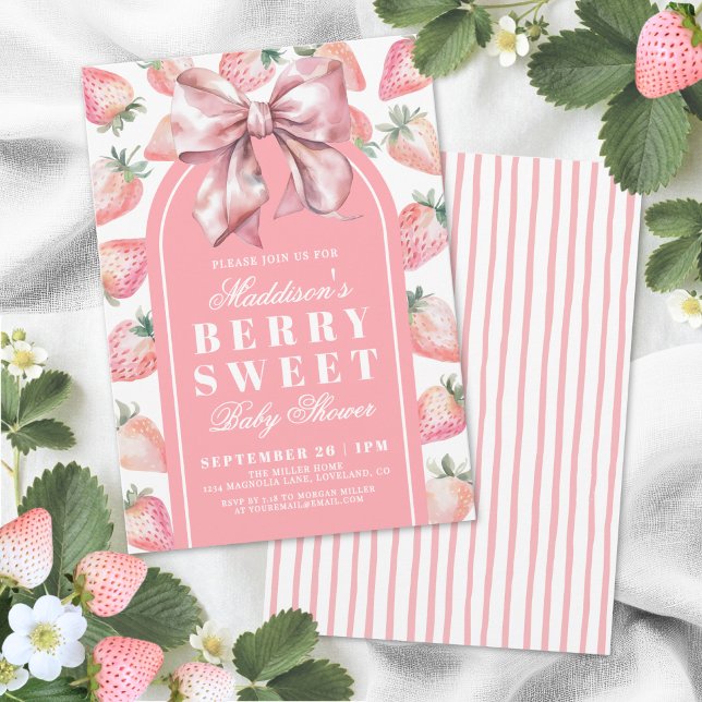 Convites Chá de Bebê Doce como Mirtilo (Berry Sweet Baby Shower Invitation)