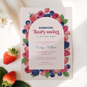 Convites Chá de Bebê Doce Fruta Aquarela