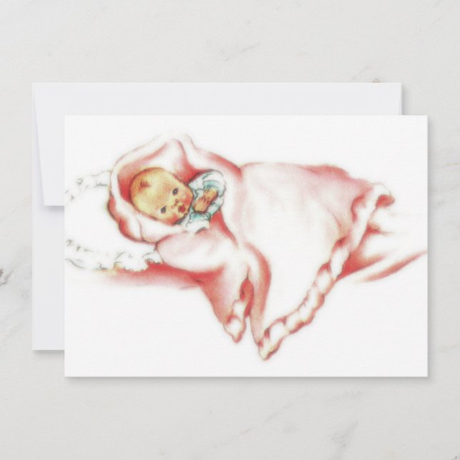 Convites Chá de Bebê dos anos 50 (Frente)