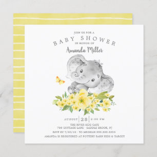 Convites Chá de Bebê Elefante Benzinho