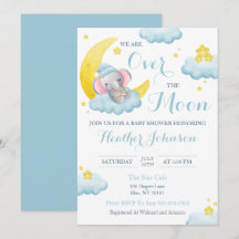 Chá de Bebê Elefante Lua Acima