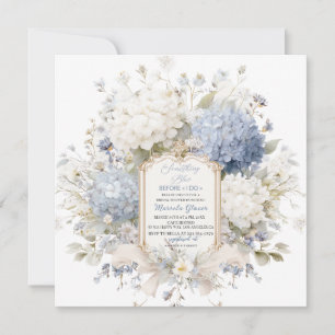 Convites Chá de Bebê Elegante Aquarela Algo Azul