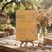 Chá de Bebê Elegante Boho Flor Silvestre