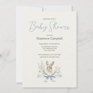 Convites Chá de Bebê Elegante com Aquarela de Flores Silves