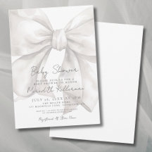 Chá de Bebê Elegante com Arco Branco em Aquarela