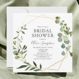 Convites Chá de Bebê Elegante com Eucalipto Verde