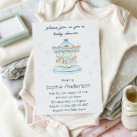 Chá de Bebê Elegante e Vintage com Carrossel Azul
