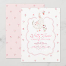 Chá de Bebê Elegante Menina Rosa Silly Goose