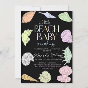 Convites Chá de Bebê Elegante Uma Pequena Bela de Praia